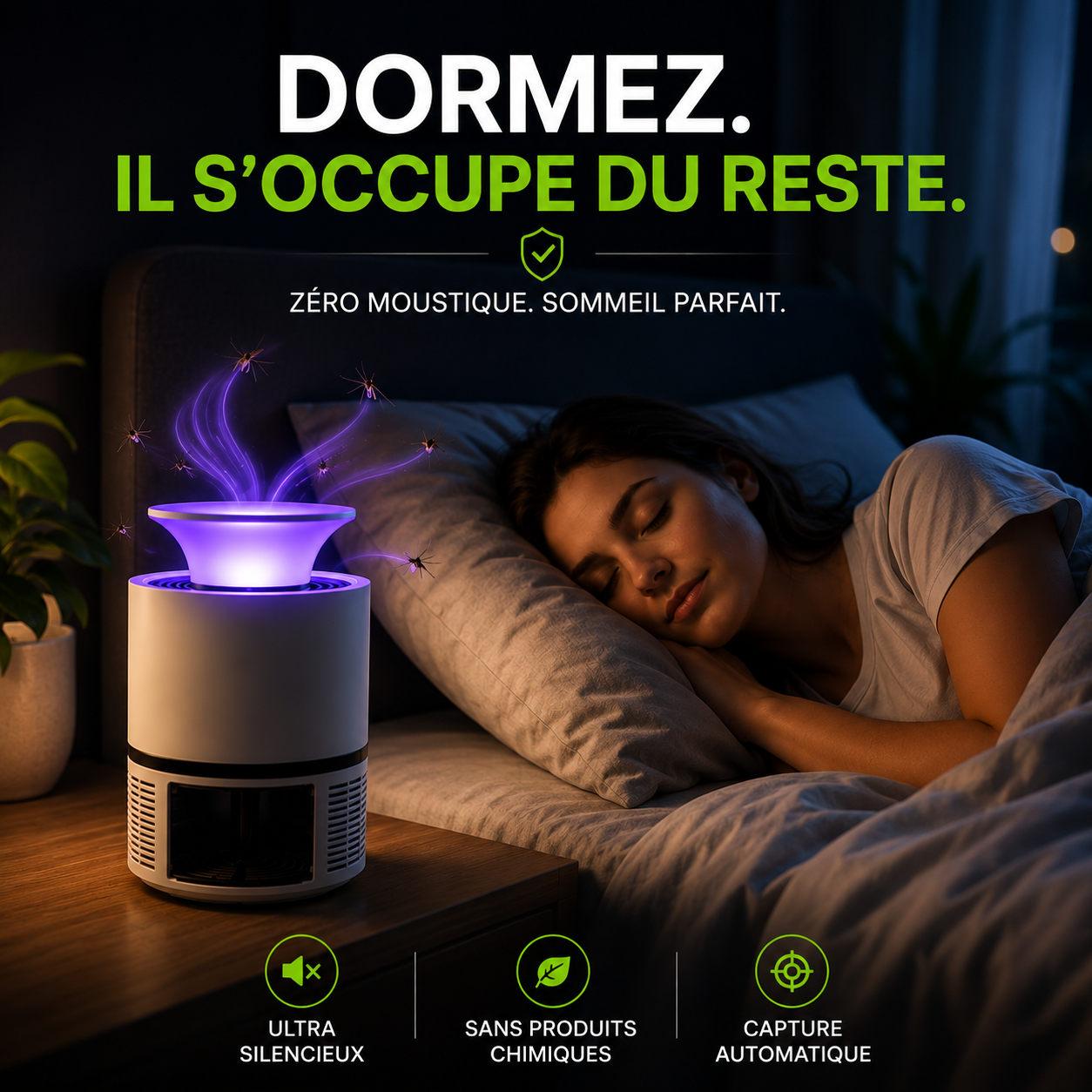 Piège à moustiques USB silencieux