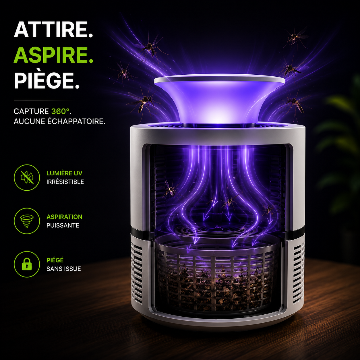 Piège à moustiques USB silencieux