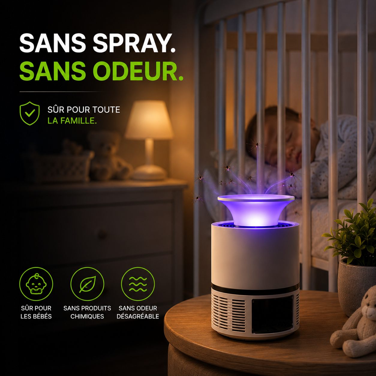 Piège à moustiques USB silencieux
