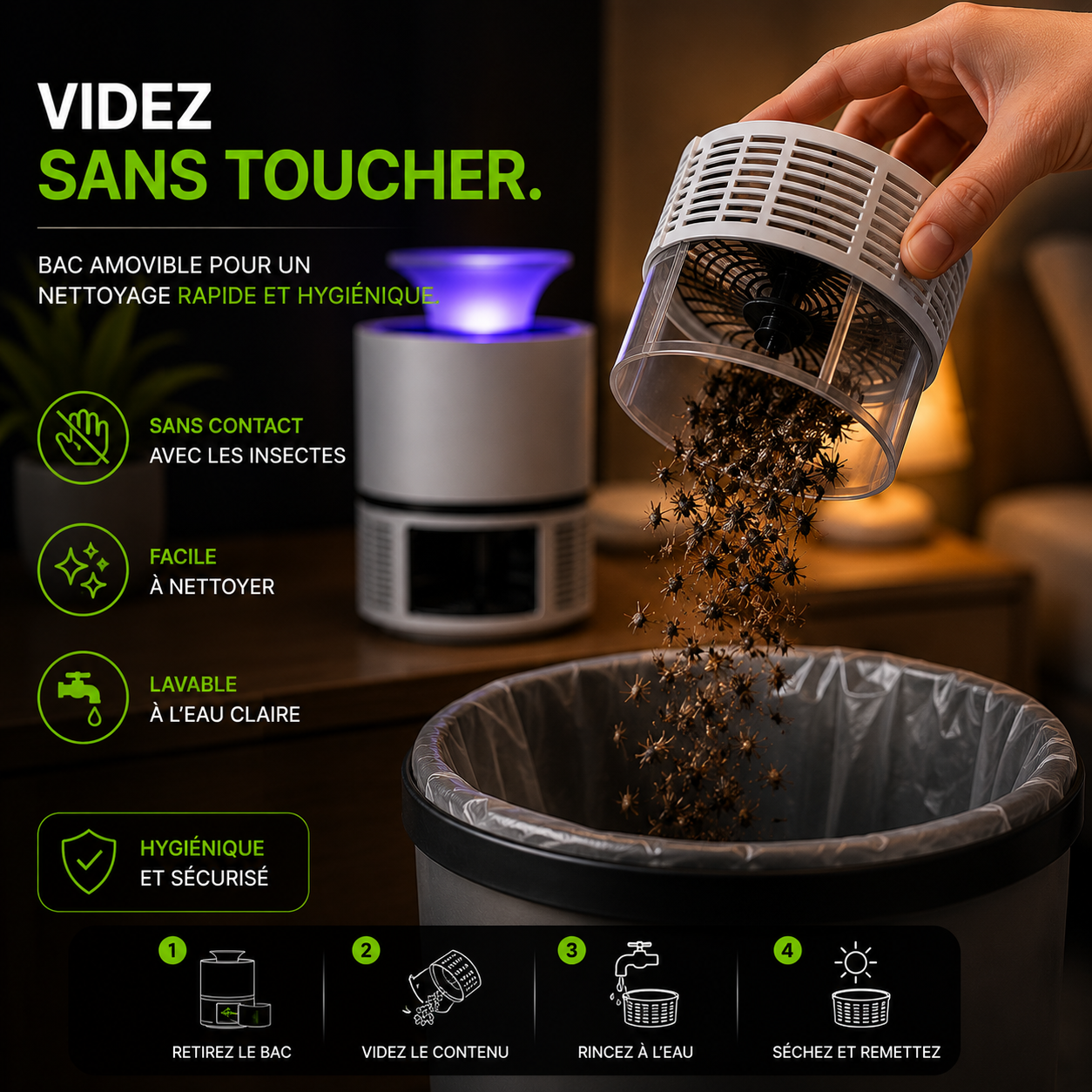 Piège à moustiques USB silencieux